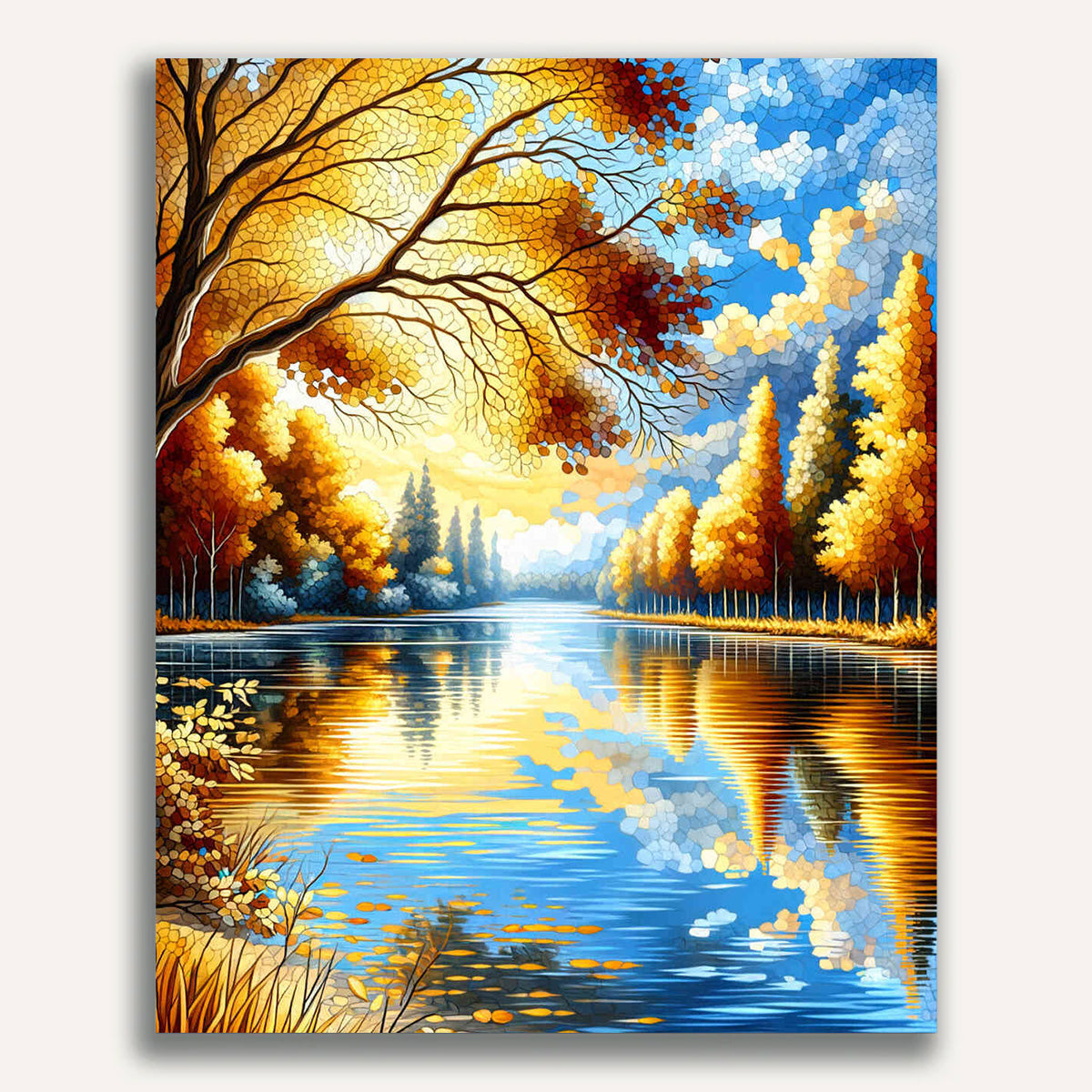Paint by Numbers - Autumn landscape, lake