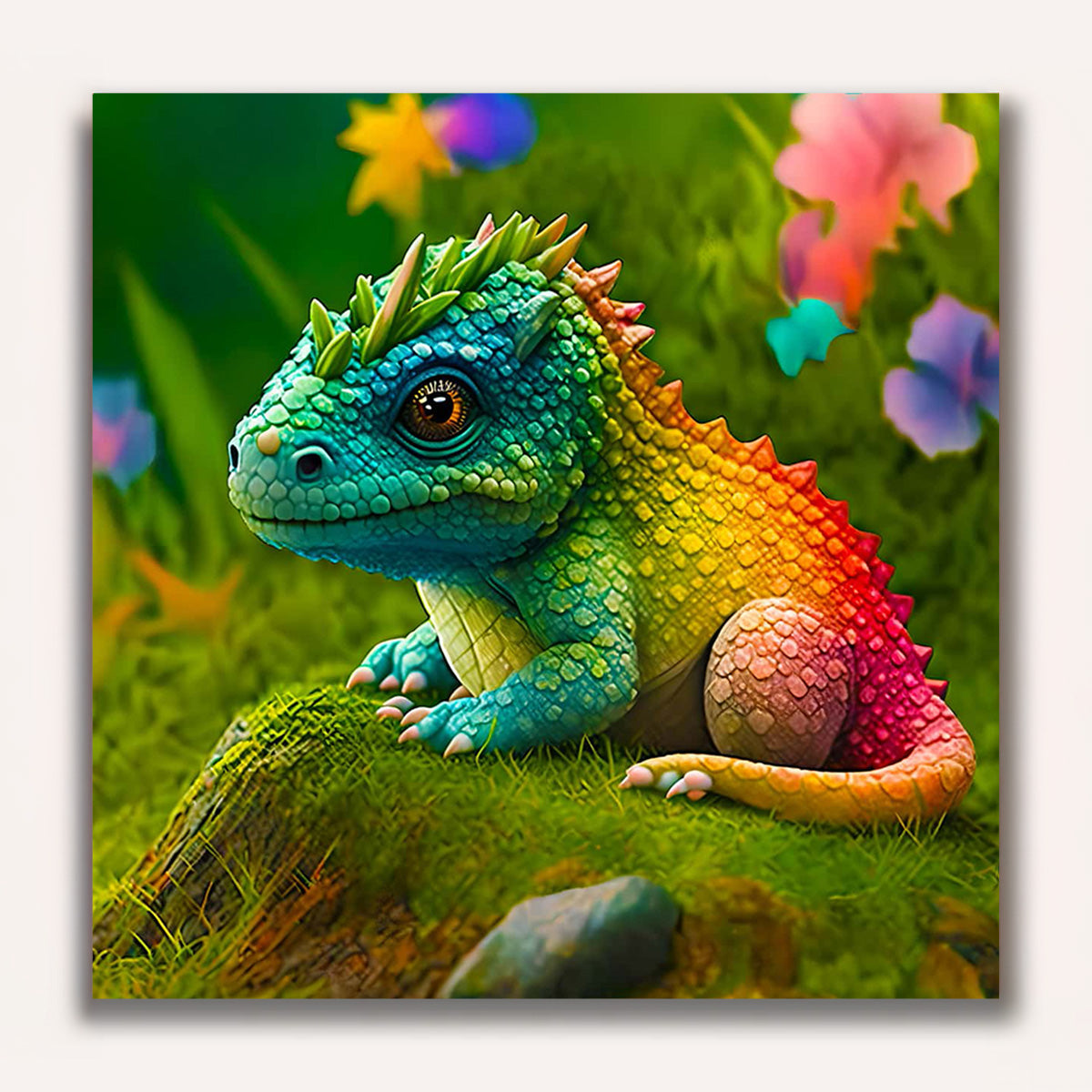 Paint by Numbers - Baby dragon on meadow