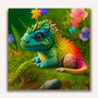 Paint by Numbers - Baby dragon on meadow