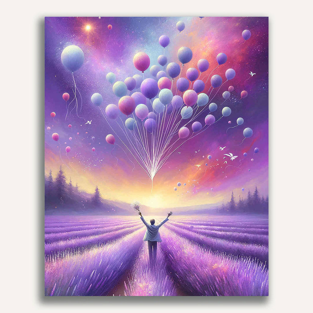 Paint by Numbers - Balloons, lavender field