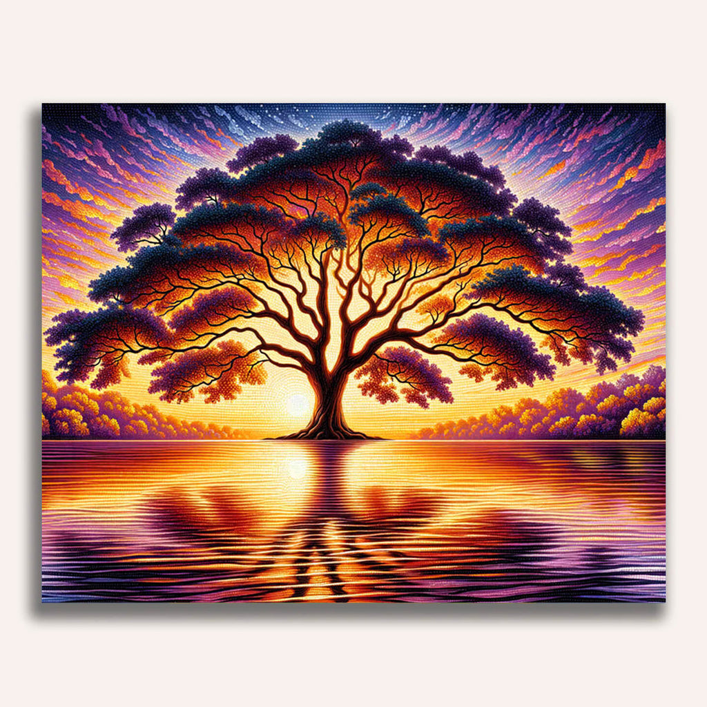Paint by Numbers - Big Tree in the Sunset