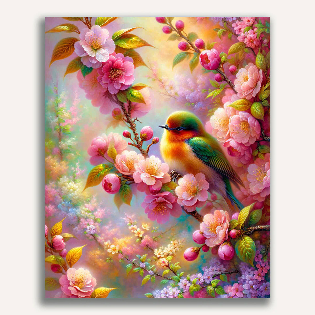 Paint by Numbers - Bird on Cherry Tree Bast