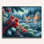 Paint by Numbers - Birds on fir tree, winter