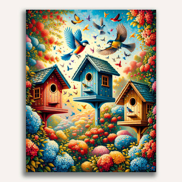 Paint by Numbers - Bird house city