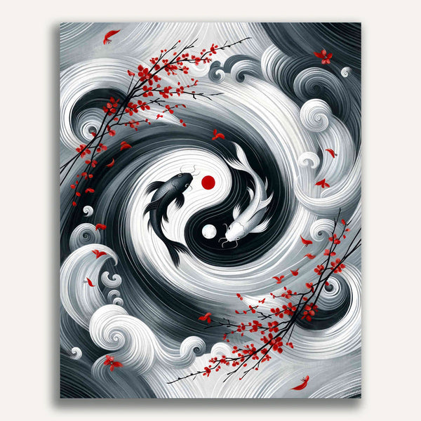 Paint by Numbers - Black and white fish