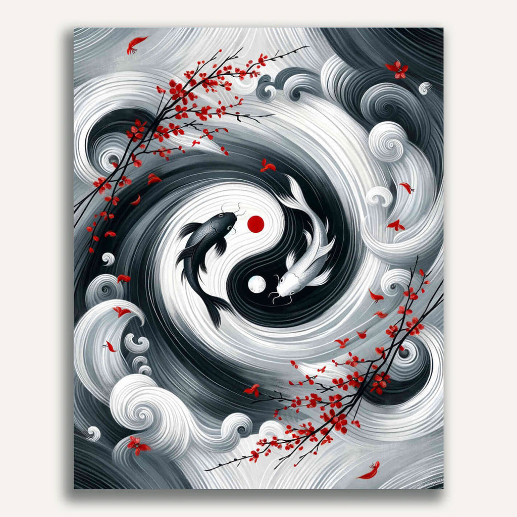 Paint by Numbers - Black and white fish