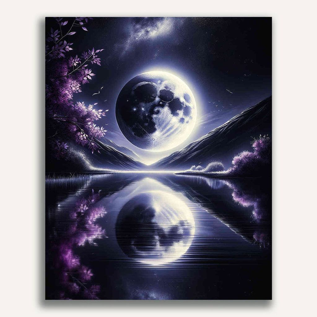 Paint by Numbers - Black and White Moon