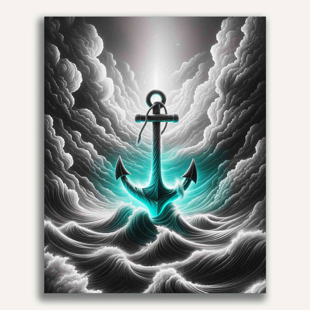 Paint by Numbers - Black white with anchor highlight