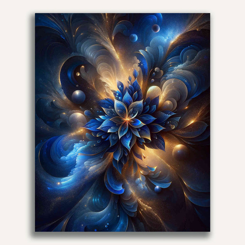 Paint by Numbers - Blue Abstract Flower