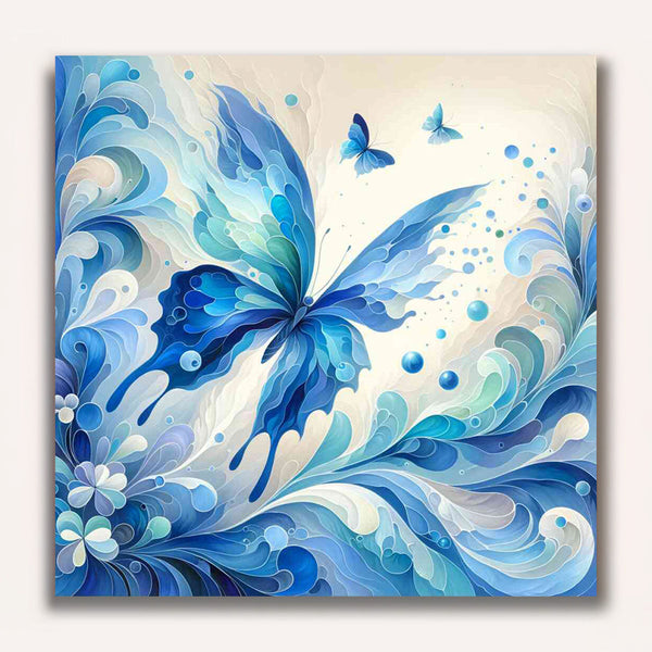 Paint by Numbers - Blue Butterfly Abstract