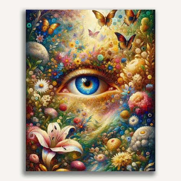 Paint by Numbers - Blue Eye with Flowers