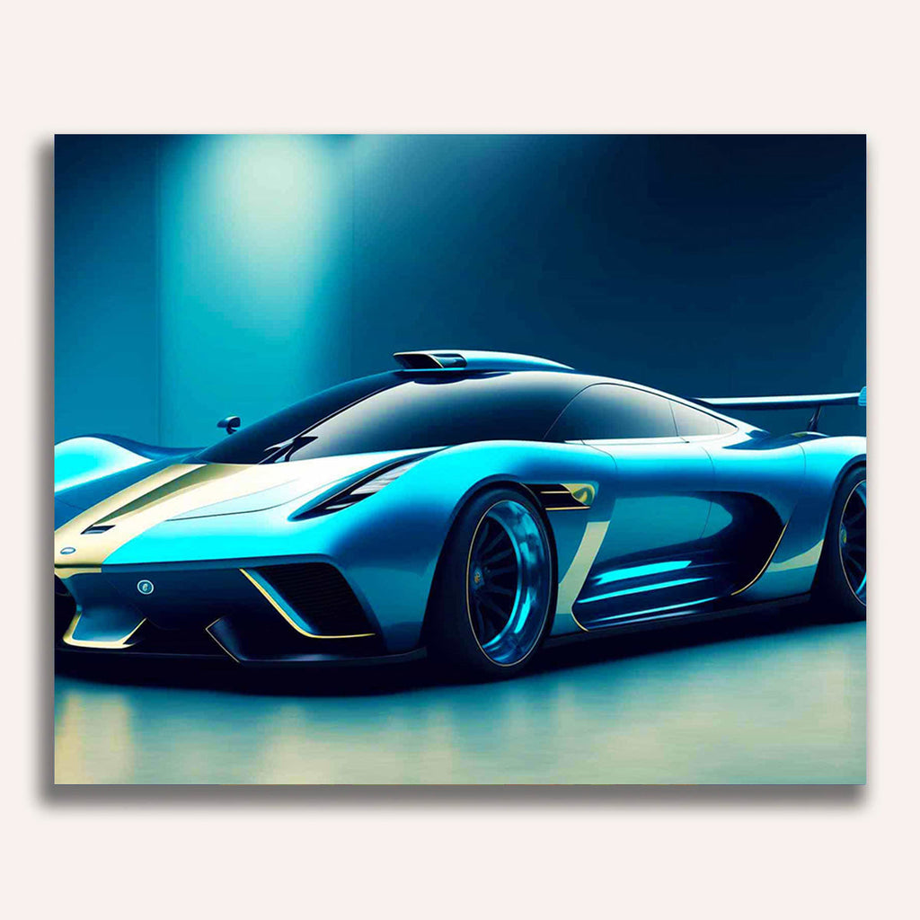 Paint by Numbers - Blue sports car