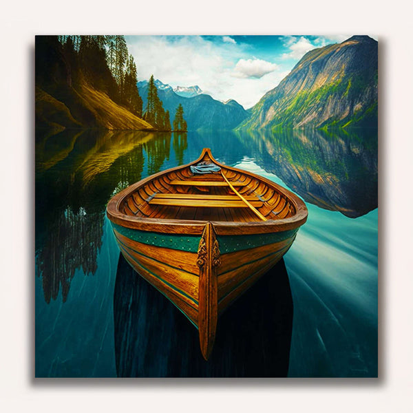 Paint by Numbers - Boat and mountain idyll