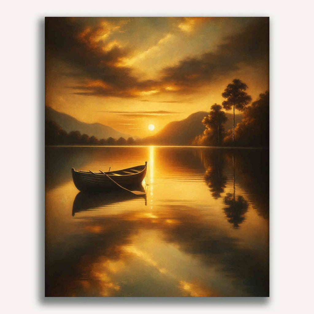 Paint by Numbers - Boat in the Sea Evening Atmosphere