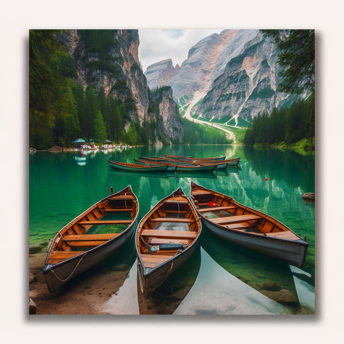 Paint by Numbers - Boats and mountain panorama