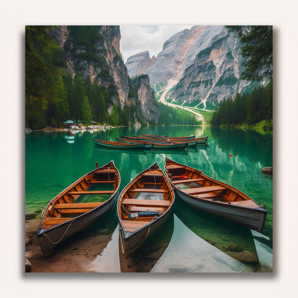 Paint by Numbers - Boats and mountain panorama