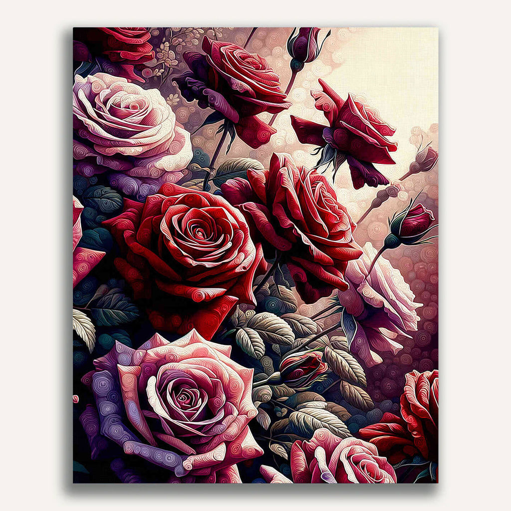Paint by Numbers - Bordeaux Roses