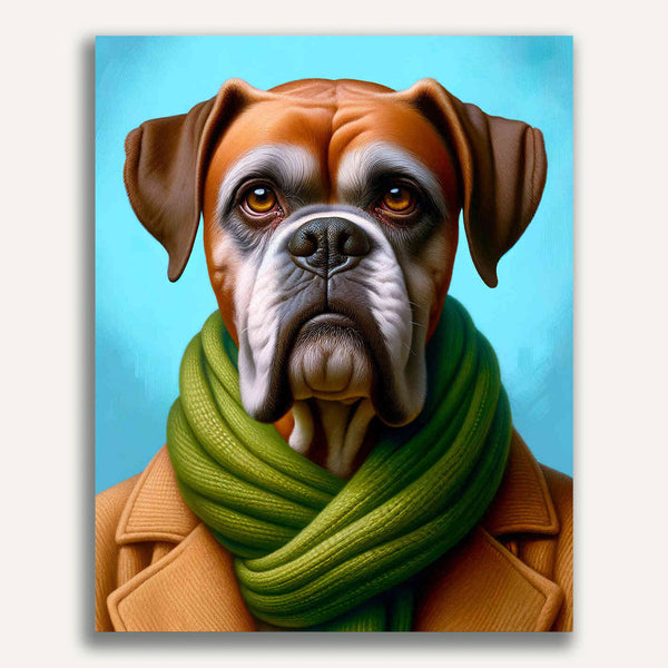 Paint by Numbers - Boxer with Scarf