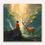Paint by Numbers - Boy with deer in the forest