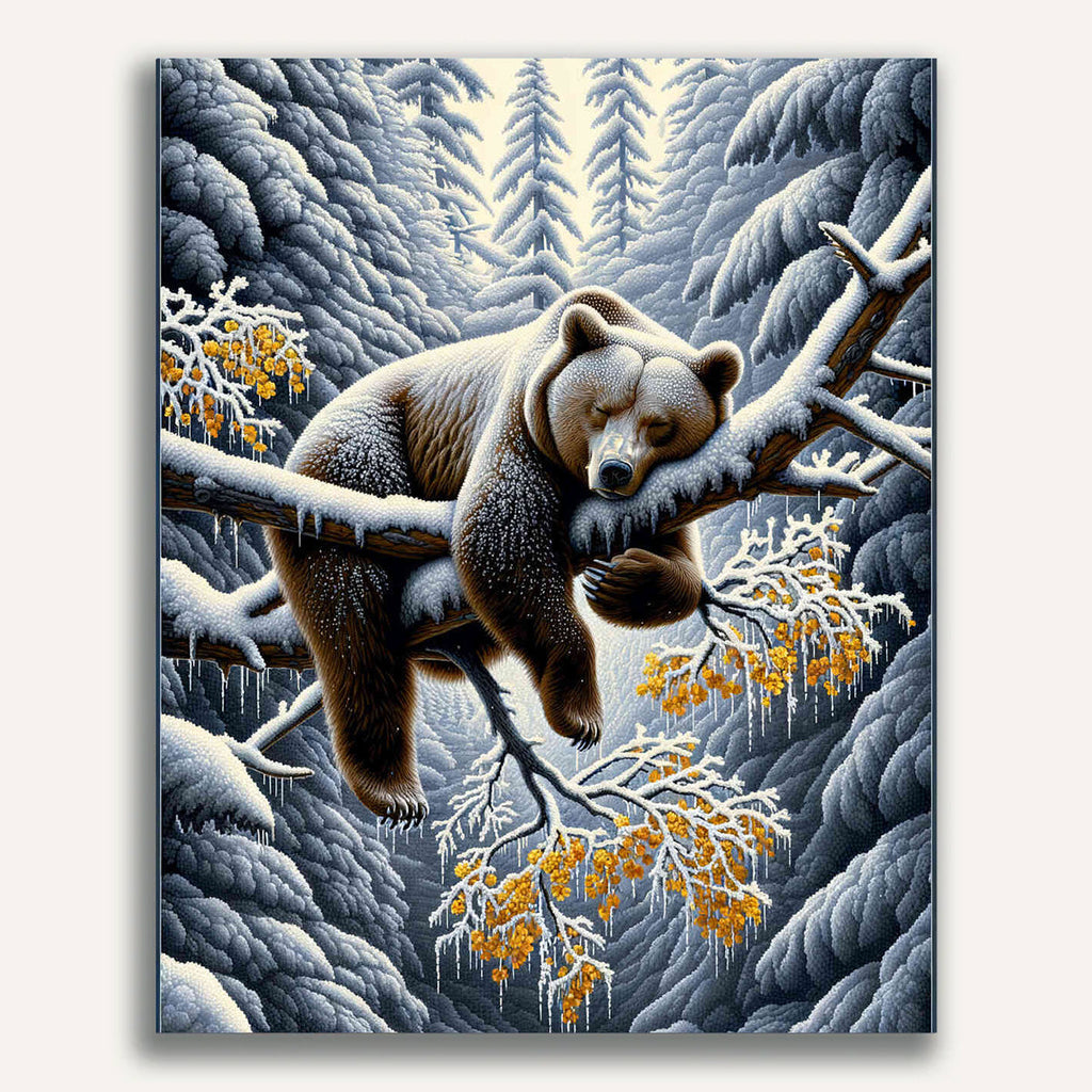 Paint by Numbers - Brown bear in tree