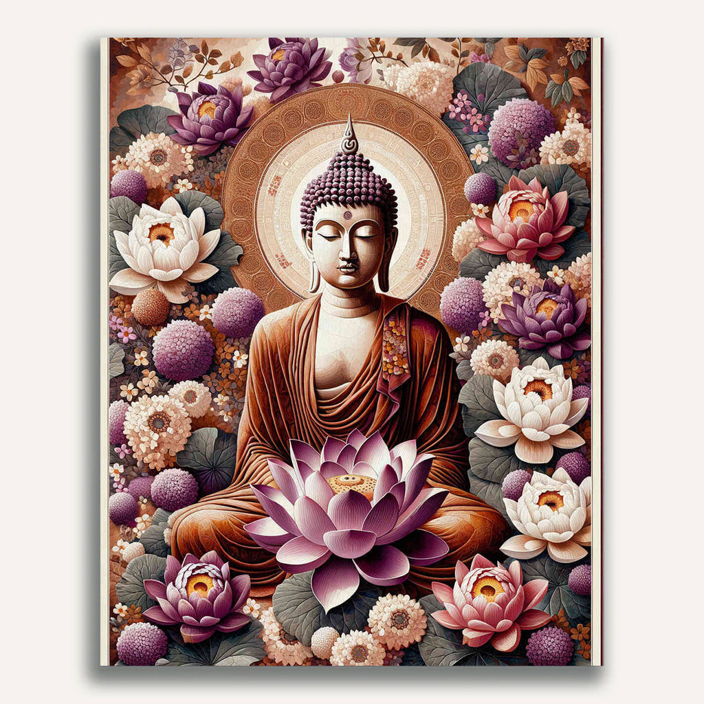 Paint by Numbers - Buddha Surrounded by Flowers