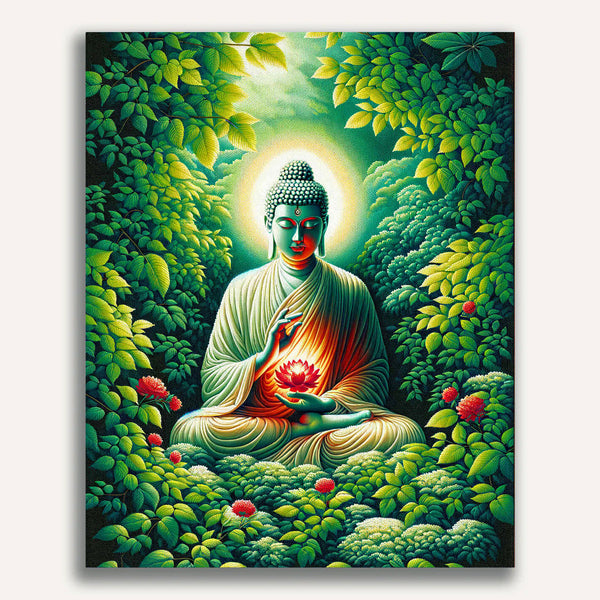 Paint by Numbers - Buddha with Red Flower