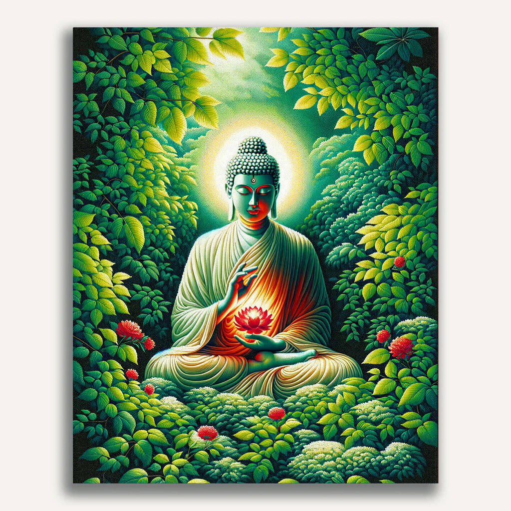 Paint by Numbers - Buddha with Red Flower