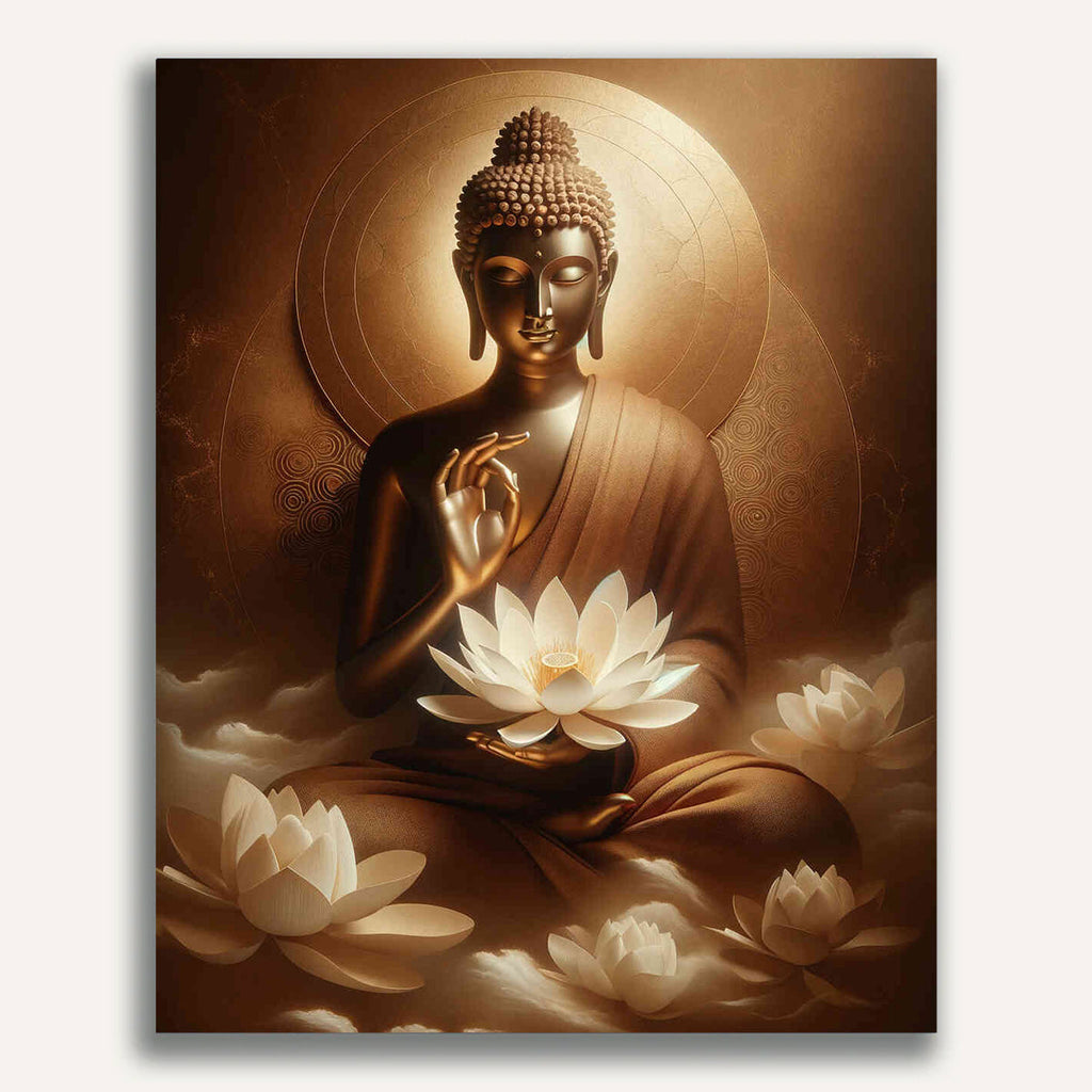 Paint by Numbers - Buddha with White Lotus Flower