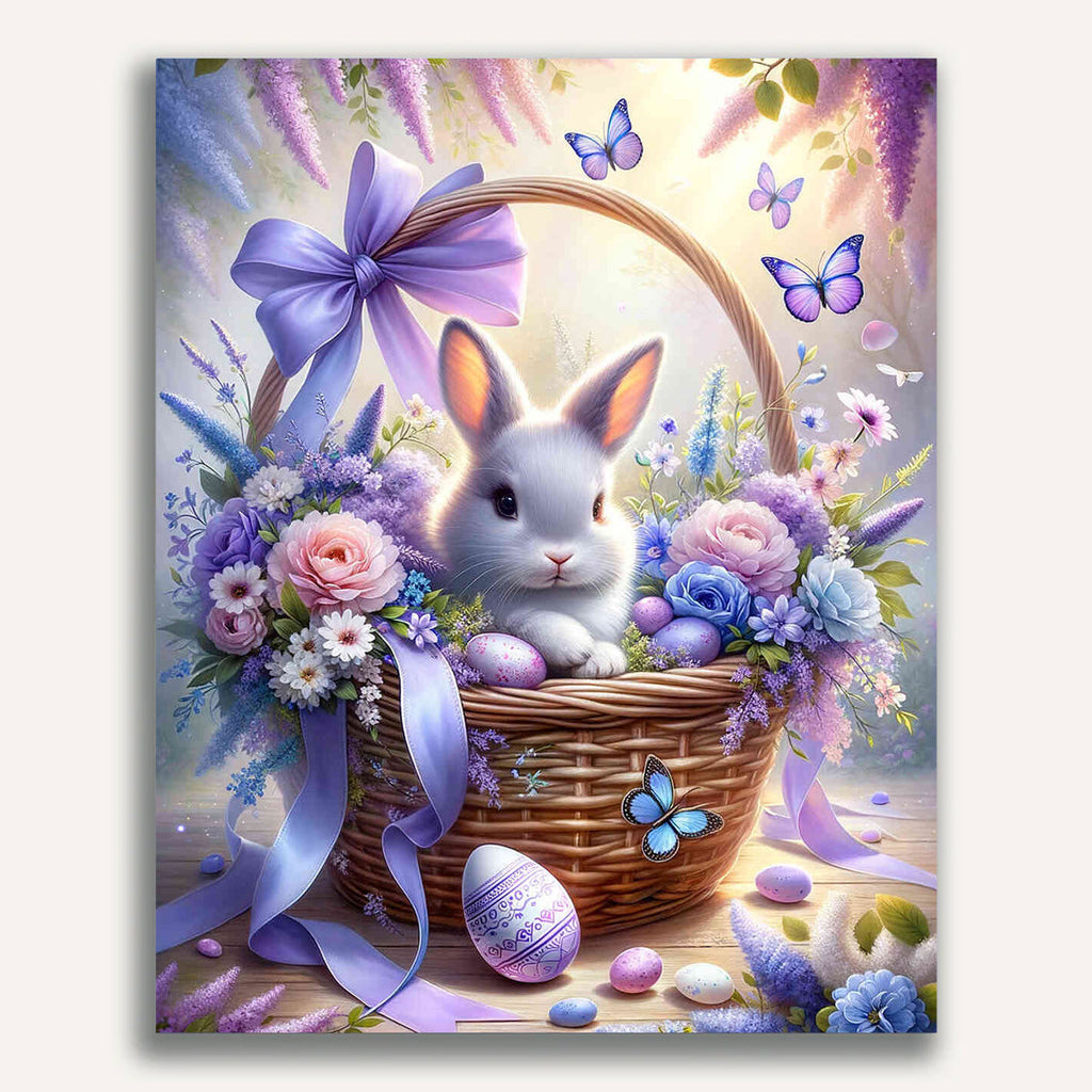 Paint by Numbers - Bunny in a Flower Basket