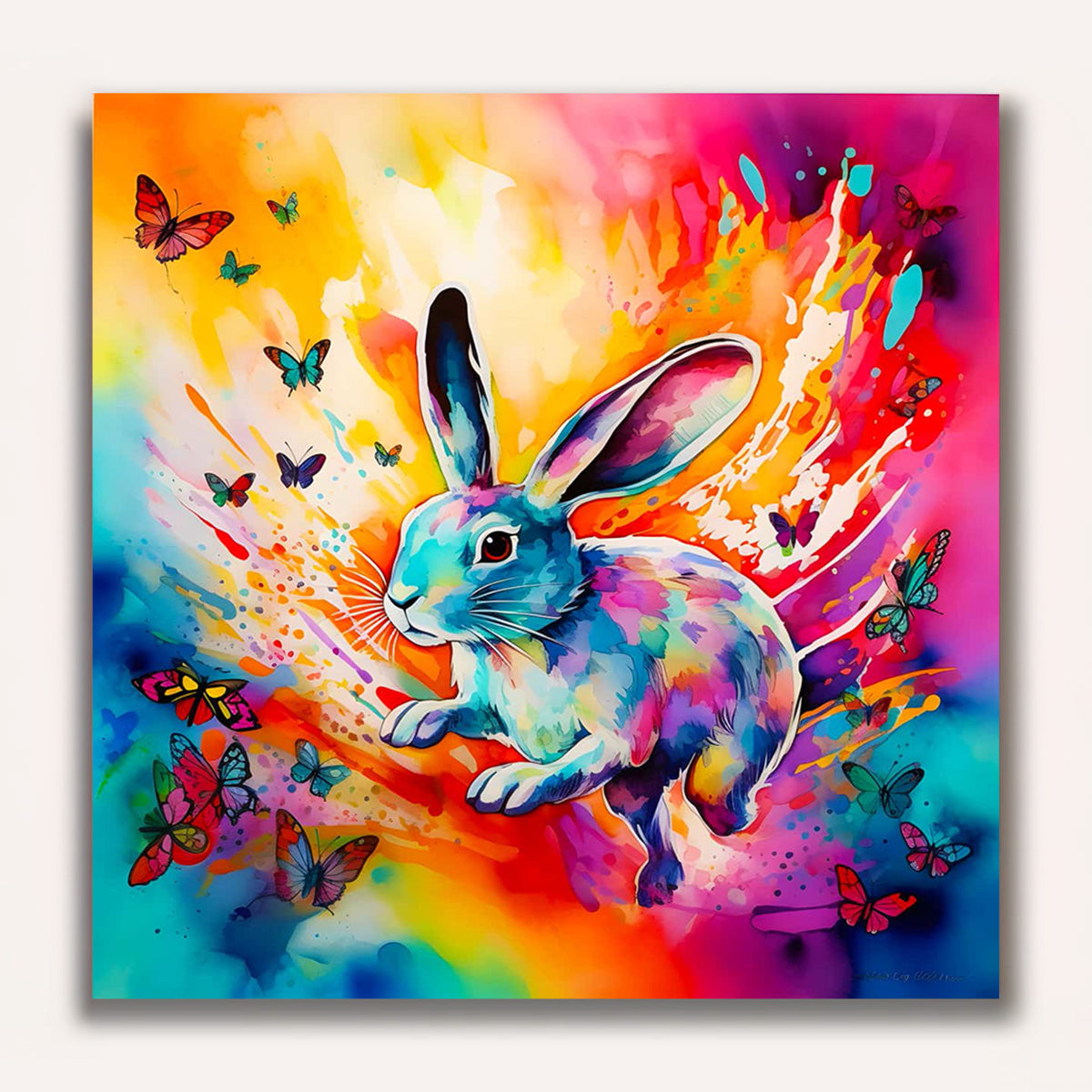 Paint by Numbers - Bunny with flower dance