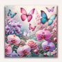 Paint by Numbers - Butterfly and flowers in pink
