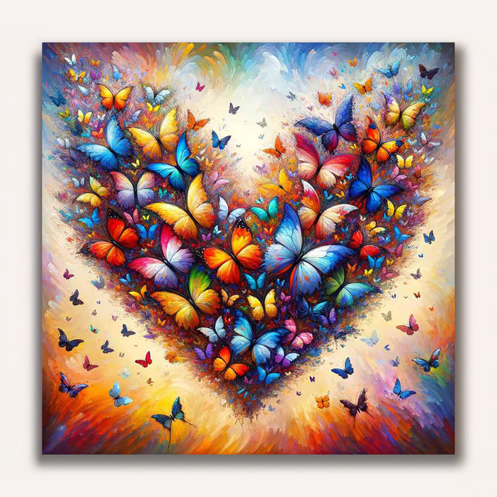 Paint by Numbers - Butterfly Heart Abstract