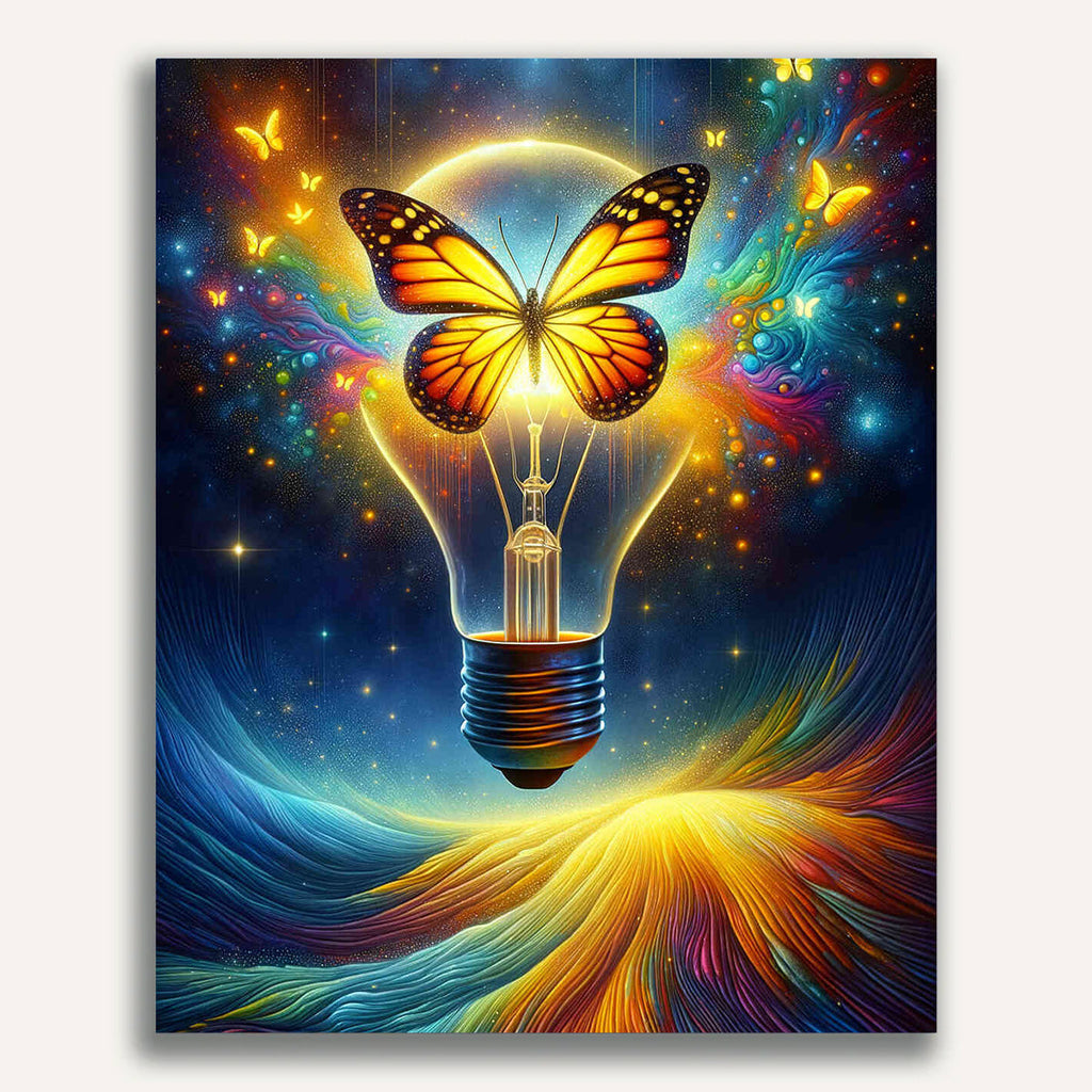 Paint by Numbers - Butterfly in light bulb