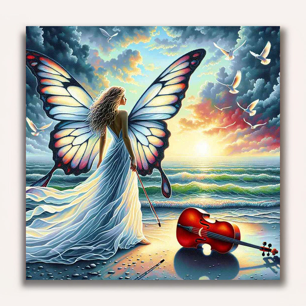 Paint by Numbers - Butterfly Woman with Instrument