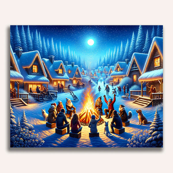 Paint by Numbers - Bonfire in winter