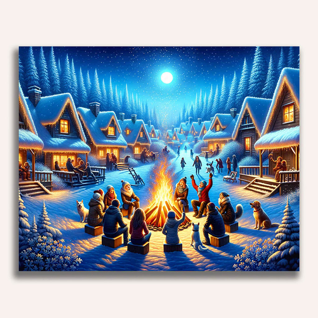 Paint by Numbers - Bonfire in winter