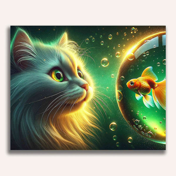 Paint by Numbers - Cat and goldfish