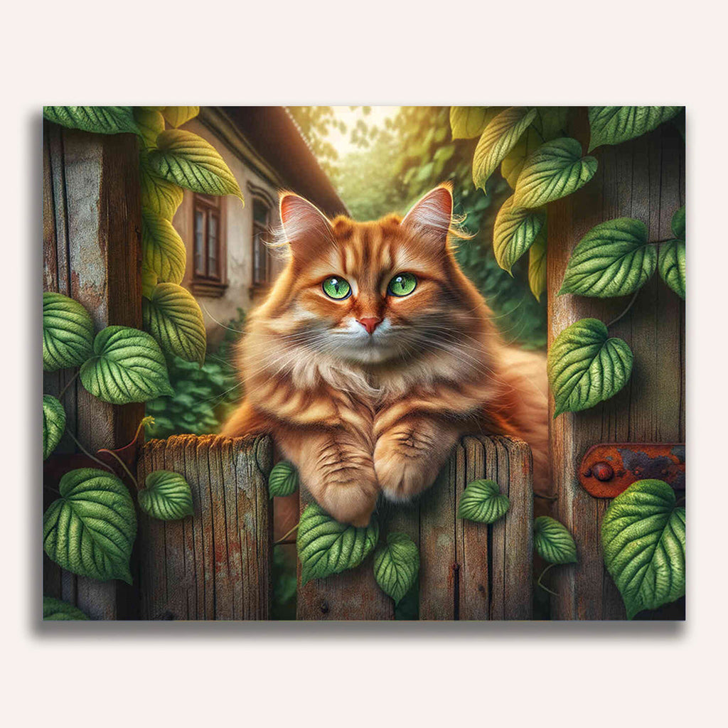 Paint by Numbers - Cat at the garden gate
