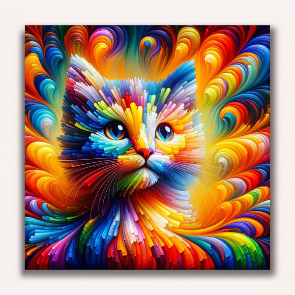 Paint by Numbers - Cat play of colors