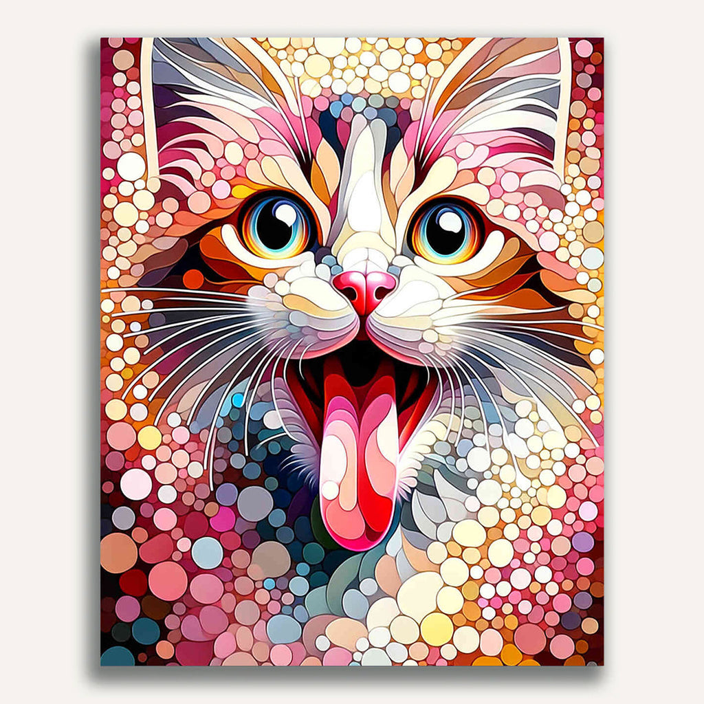 Paint by Numbers - Cat sticks out tongue