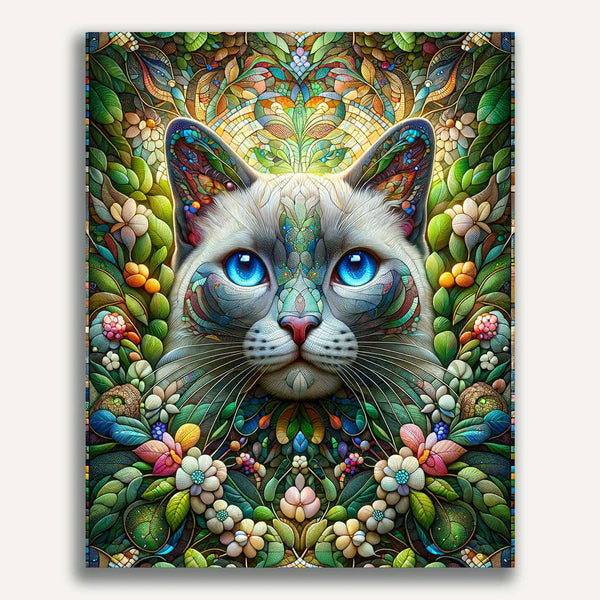 Paint by Numbers - Cat Mosaic Siamese Cat
