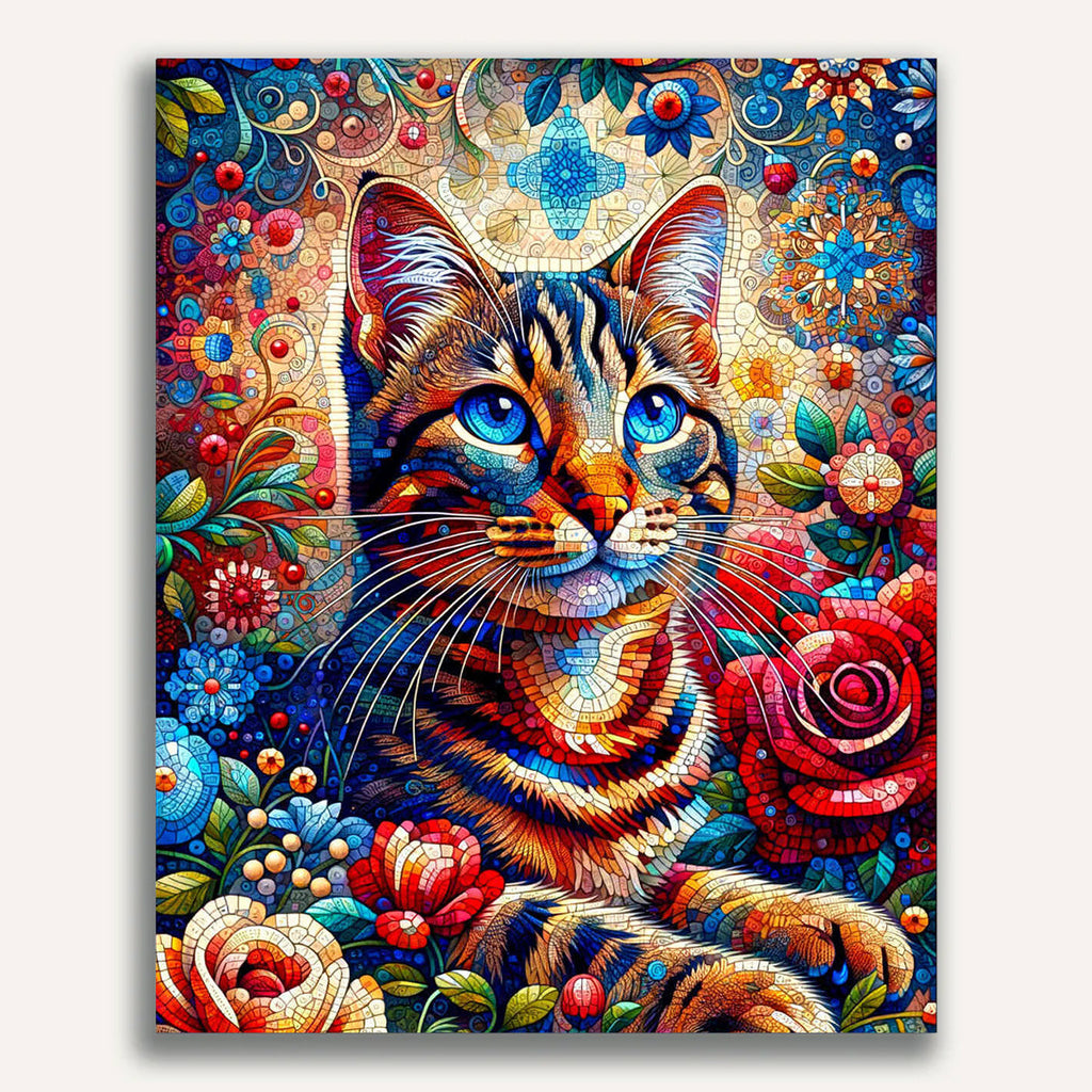 Paint by Numbers - Cat Mosaic Spotted Cat