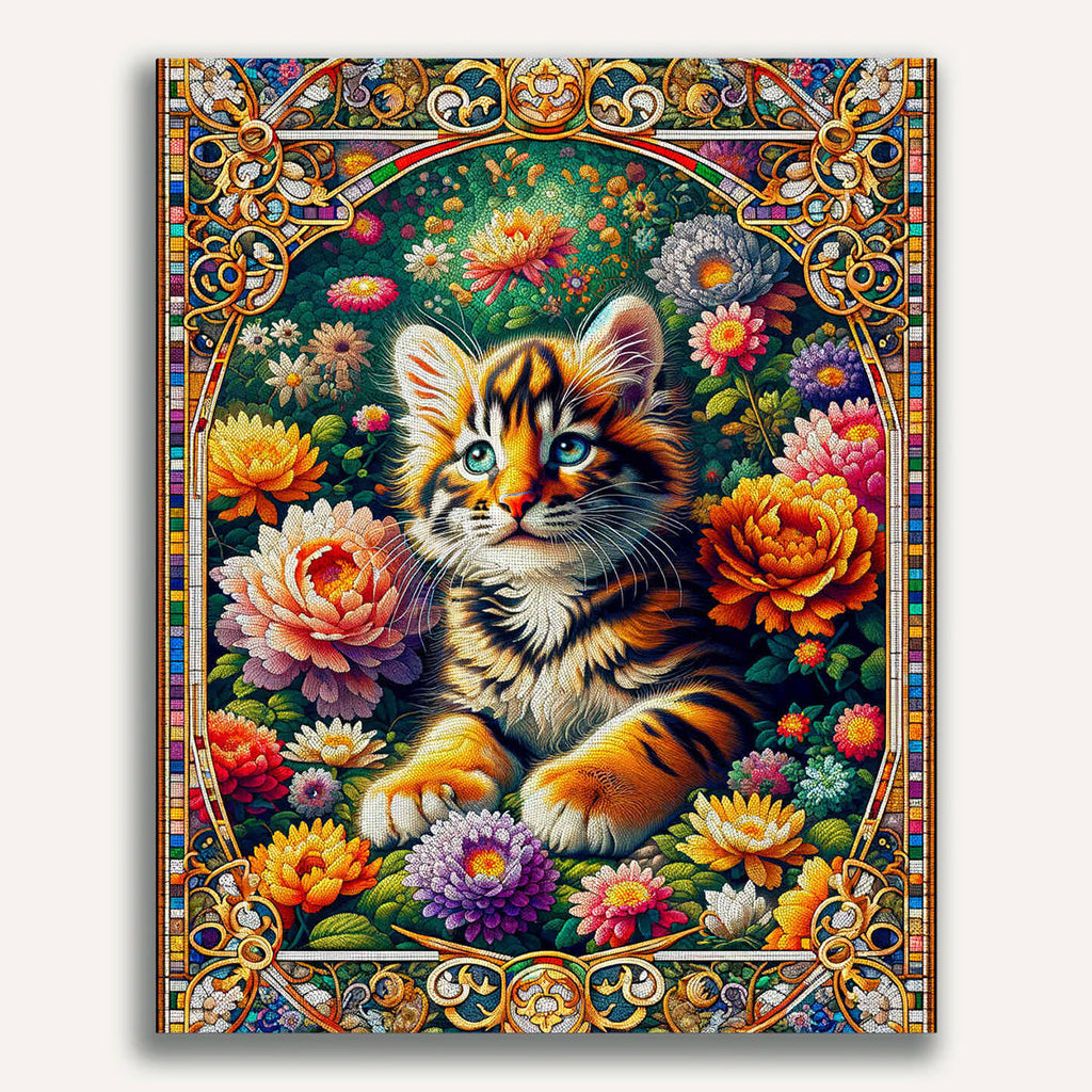 Paint by Numbers - Cat Mosaic Tiger Cat