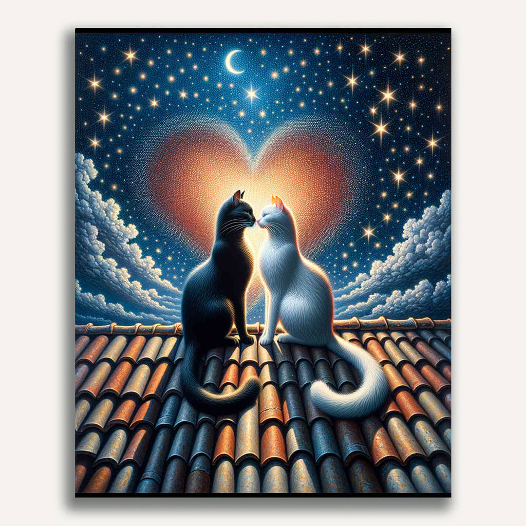 Paint by Numbers - Cat Parking Black and White