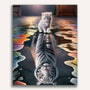 Paint by Numbers - Cat White Tiger Mirror Picture