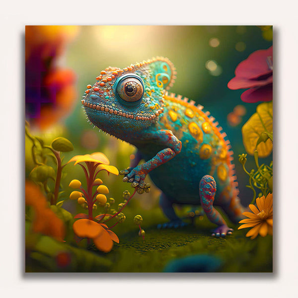 Paint by Numbers - Chameleon in the magic forest