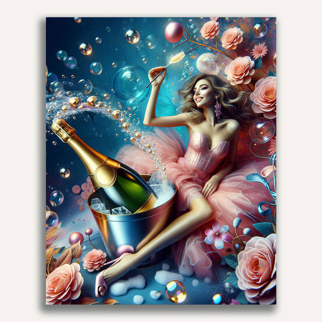 Paint by Numbers - Champagne woman