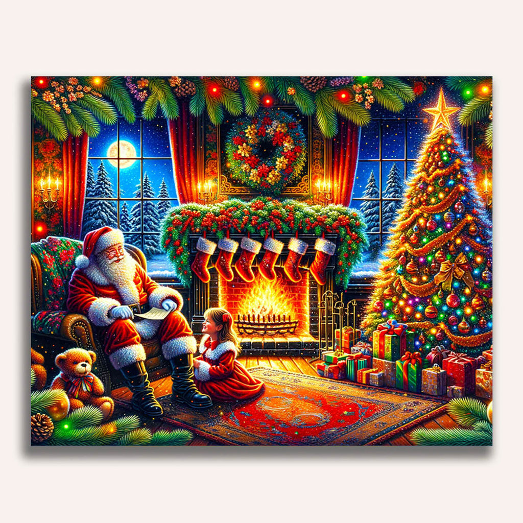 Paint by Numbers - Christmas by the fireplace