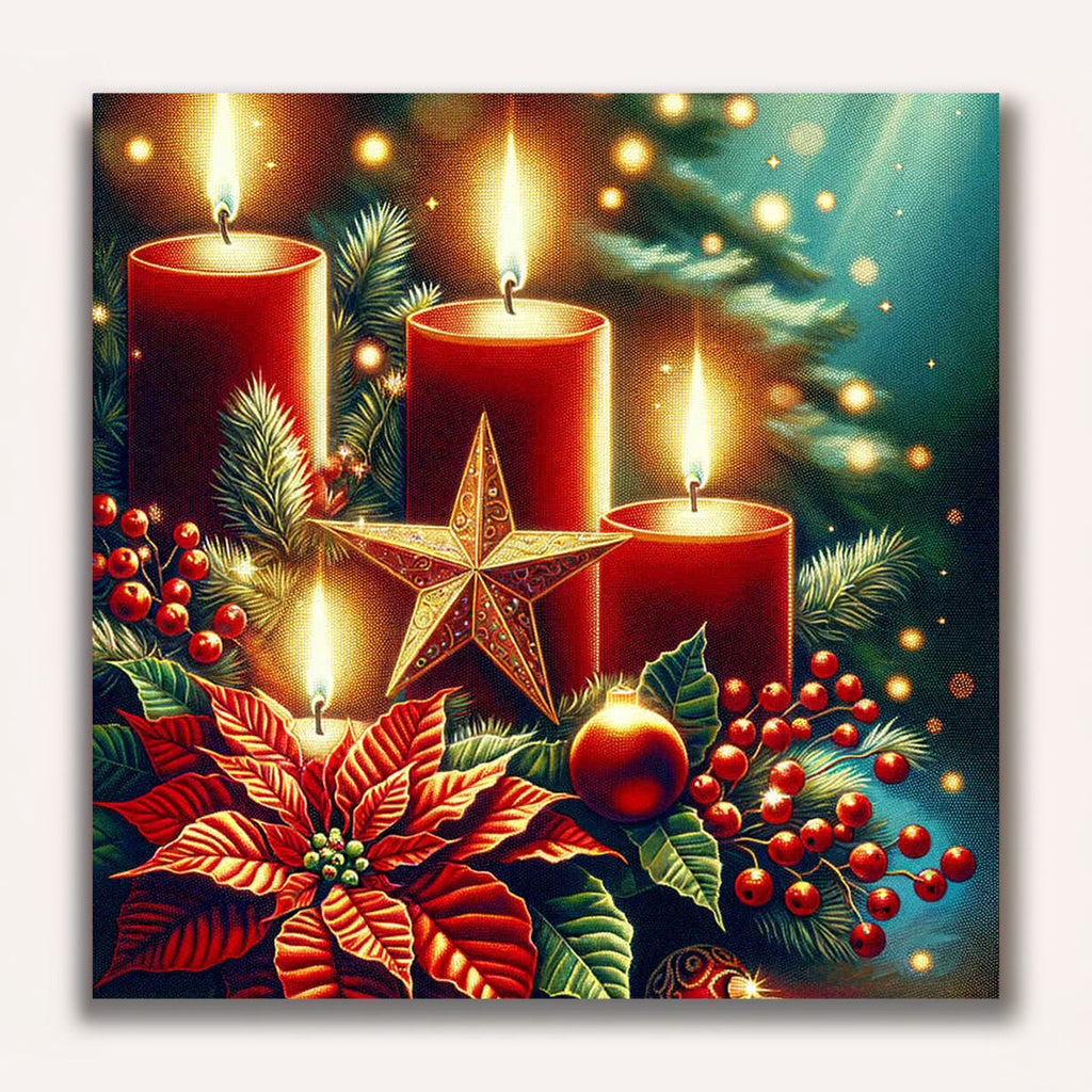 Paint by Numbers - Christmas star with candles