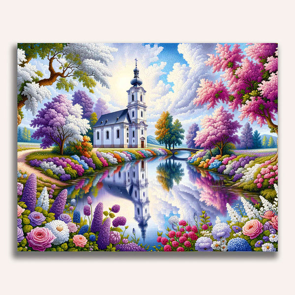 Paint by Numbers - Church by the river